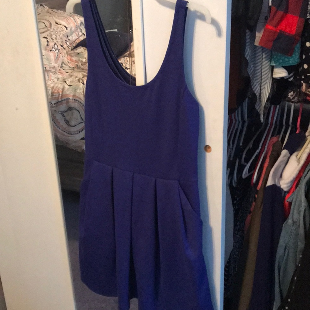Deep blue polyester dress worn once